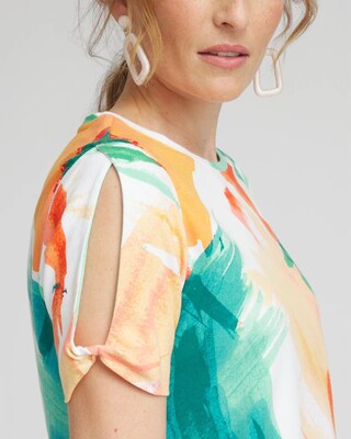 Abstract Cold Shoulder Tee click to view larger image.
