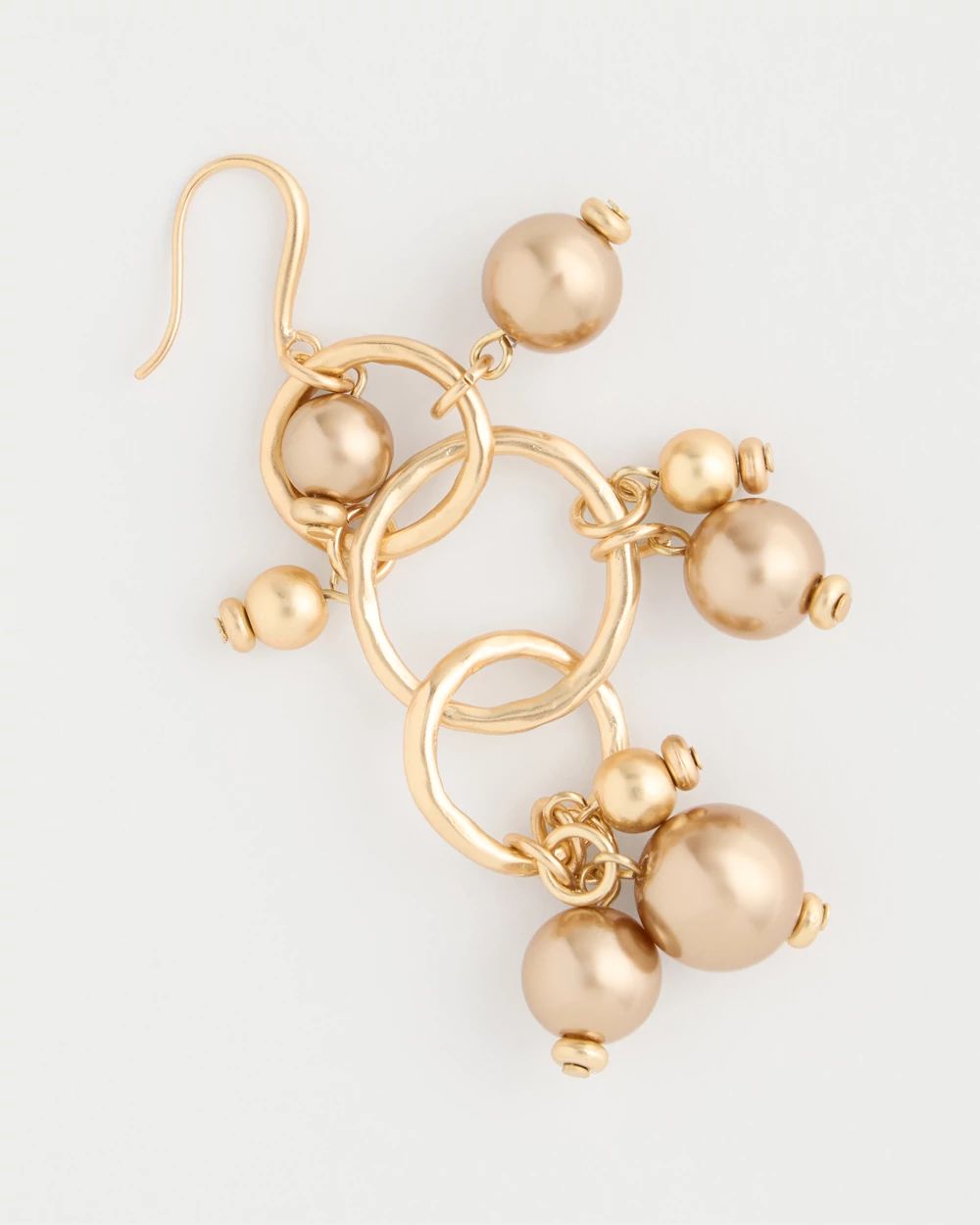 Mocha Faux Pearl Cluster Earrings click to view larger image.