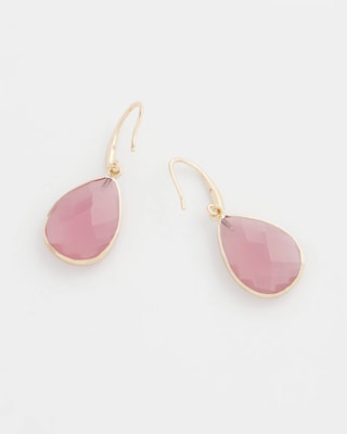 Pink Teardrop Fishwire Earrings click to view larger image.