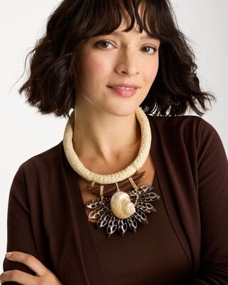 Chico's x Romi Marina Pendant Bib Necklace click to view larger image.