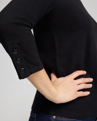 3/4 Sleeve Button Tee