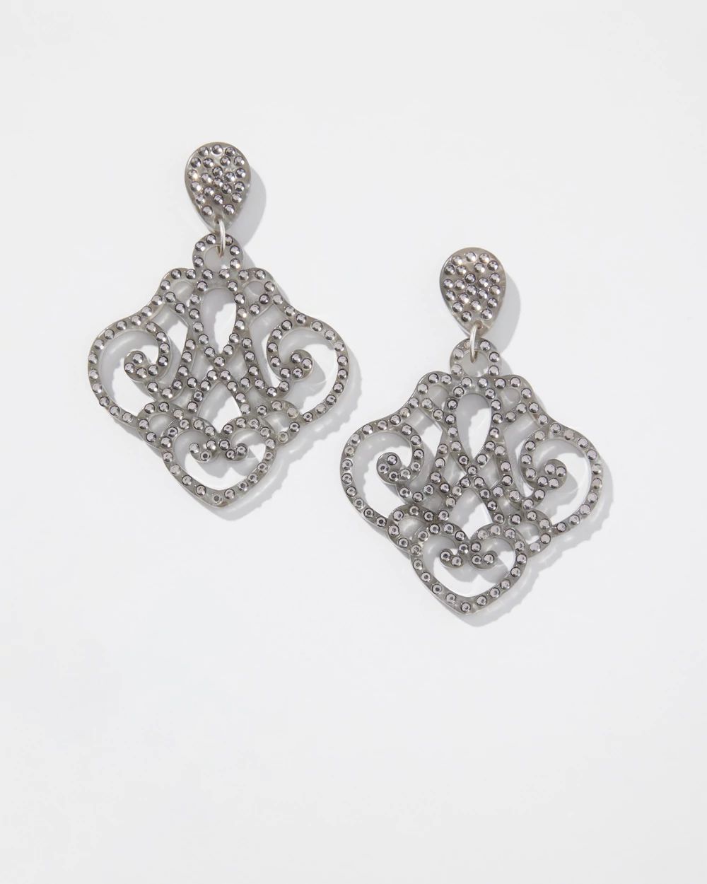 Silver Tone Chandelier Earrings