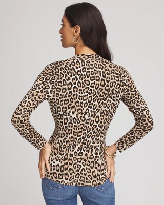 Animal Print Surplice Neck Top click to view larger image.