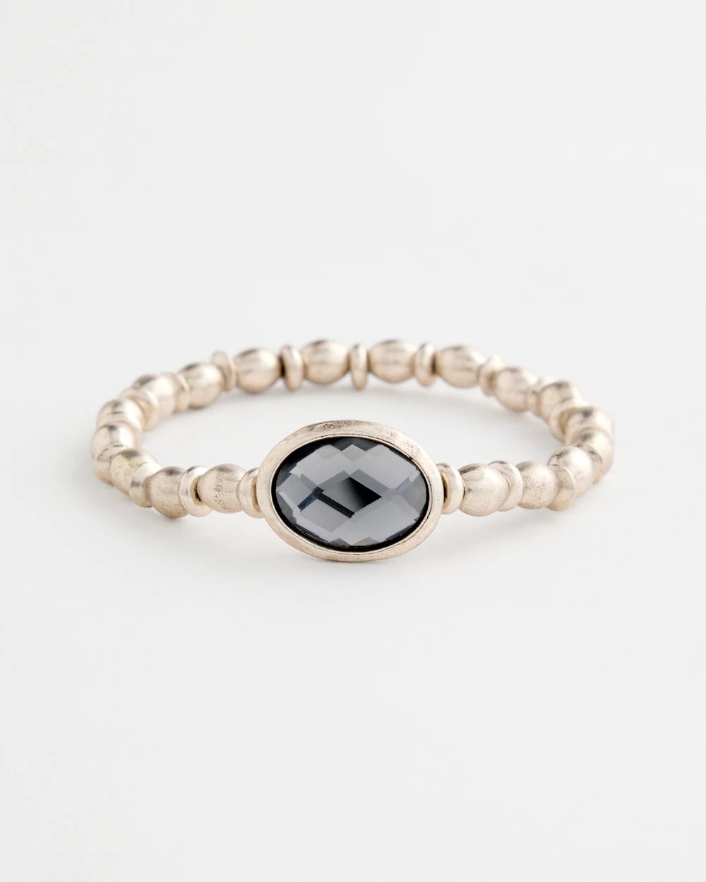 Black Stone Stretch Bracelet