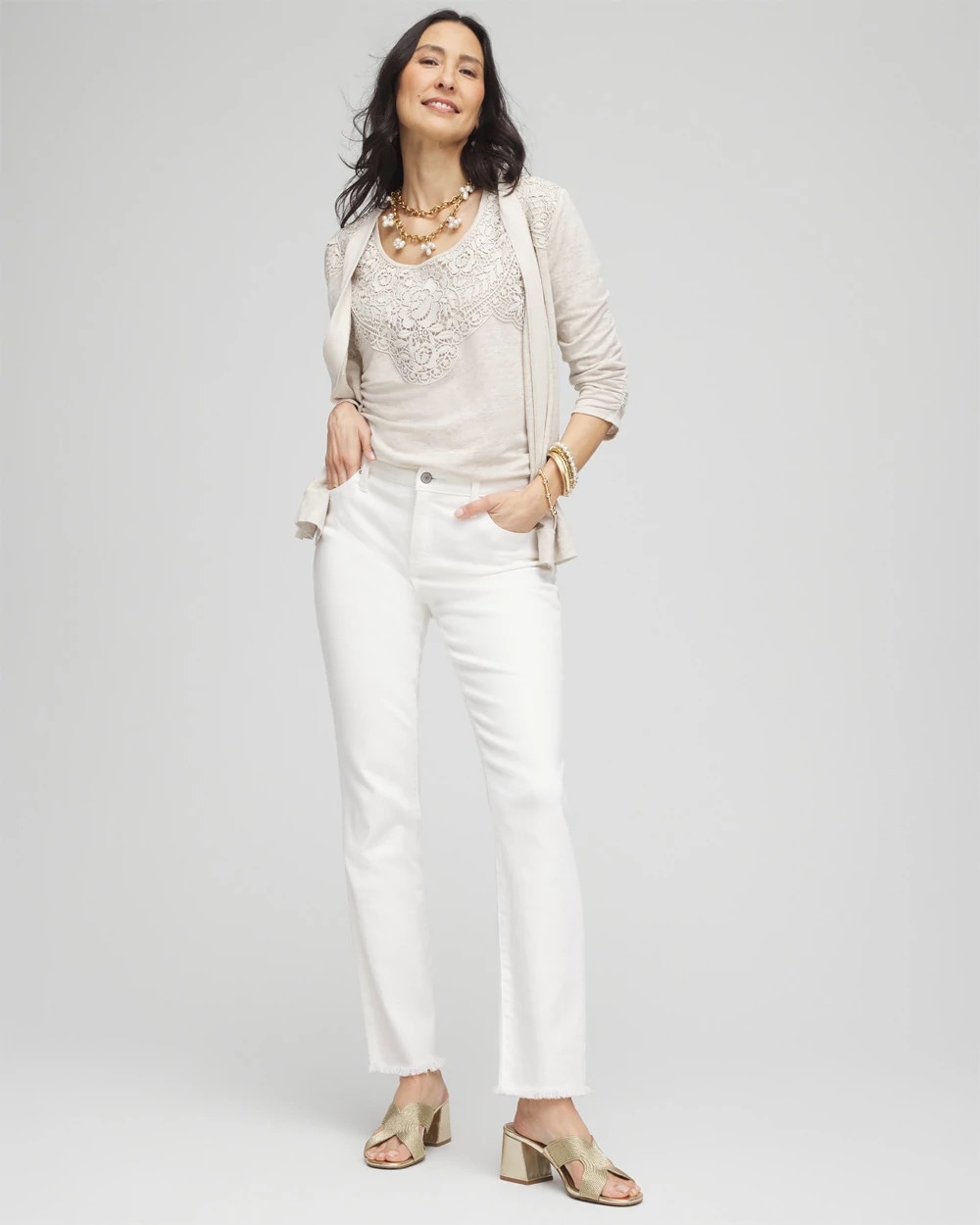 Linen Lace-Applique Tank