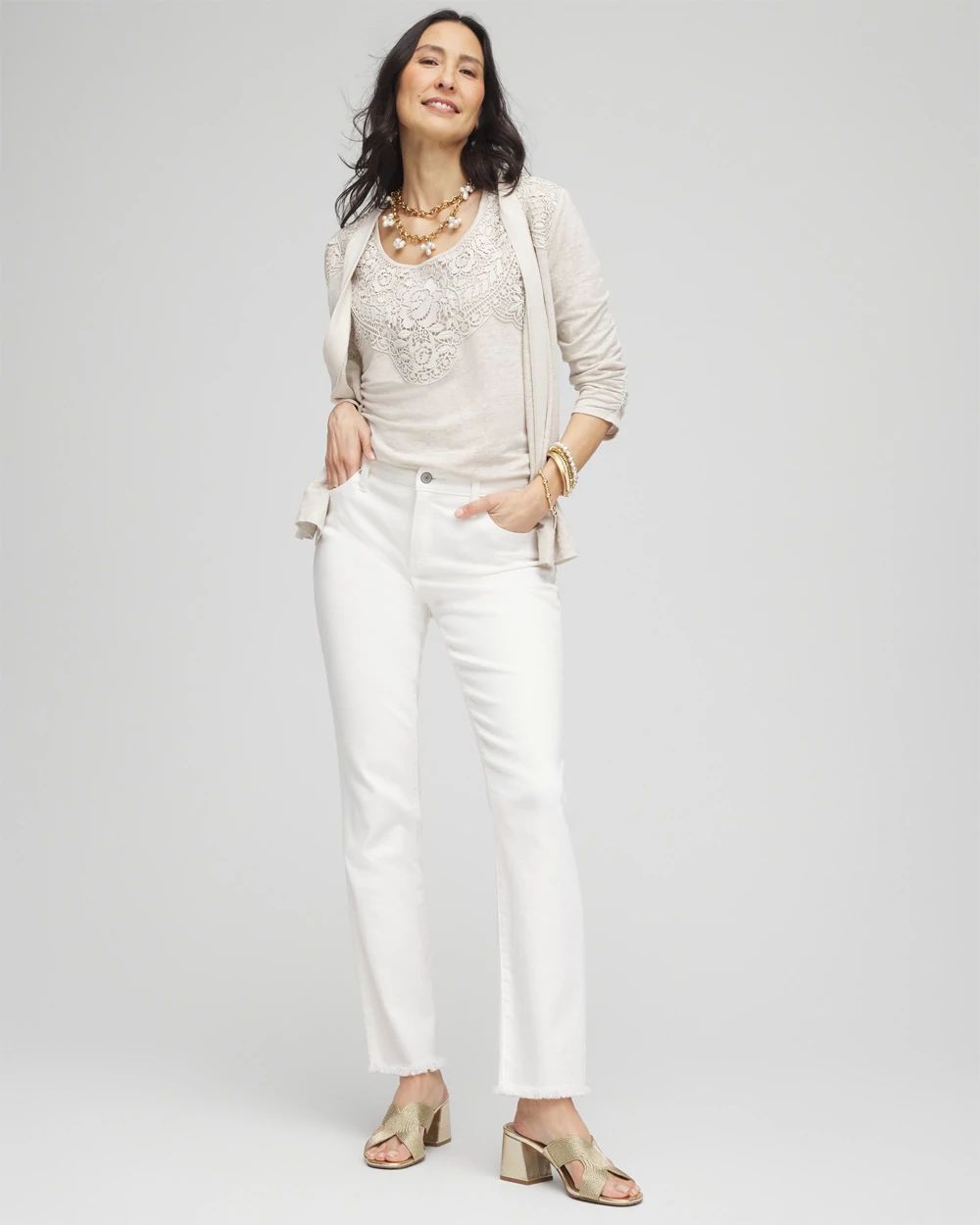 Linen Lace-Applique Tank