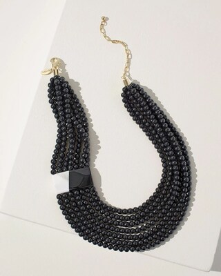 Black and White Multi-Strand Necklace
