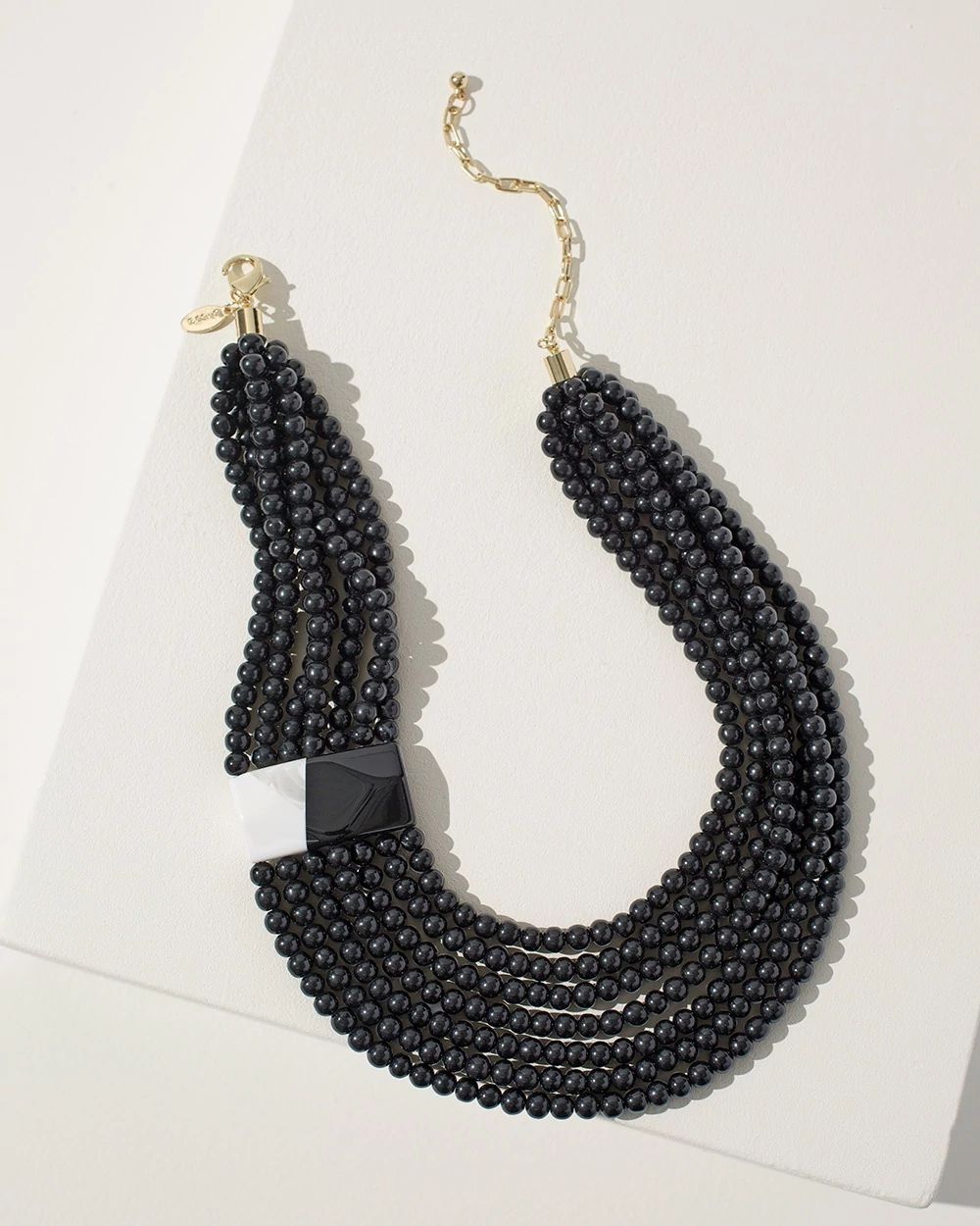 Black and White Multi-Strand Necklace