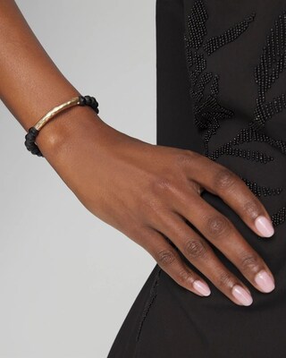 Gold Tone Bar Stretch Bracelet
