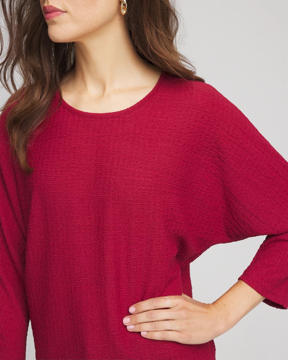 Textured Tapered-Hem Top