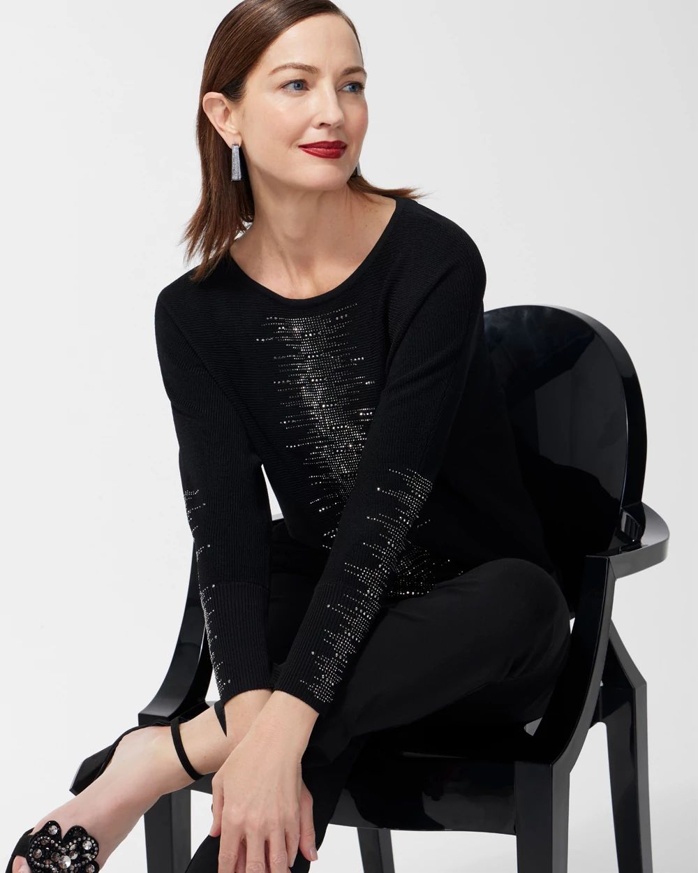 Studded Detail Pullover Sweater