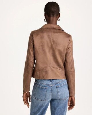 Double-Knit Suede Moto Jacket click to view larger image.