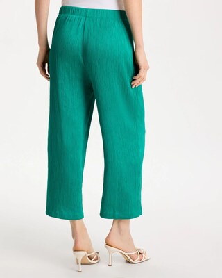 Petite Travelers™ Crinkle Textured Crop Pants click to view larger image.