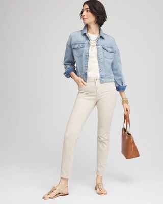 So Slimming Girlfriend Ankle Jeans click to view larger image.
