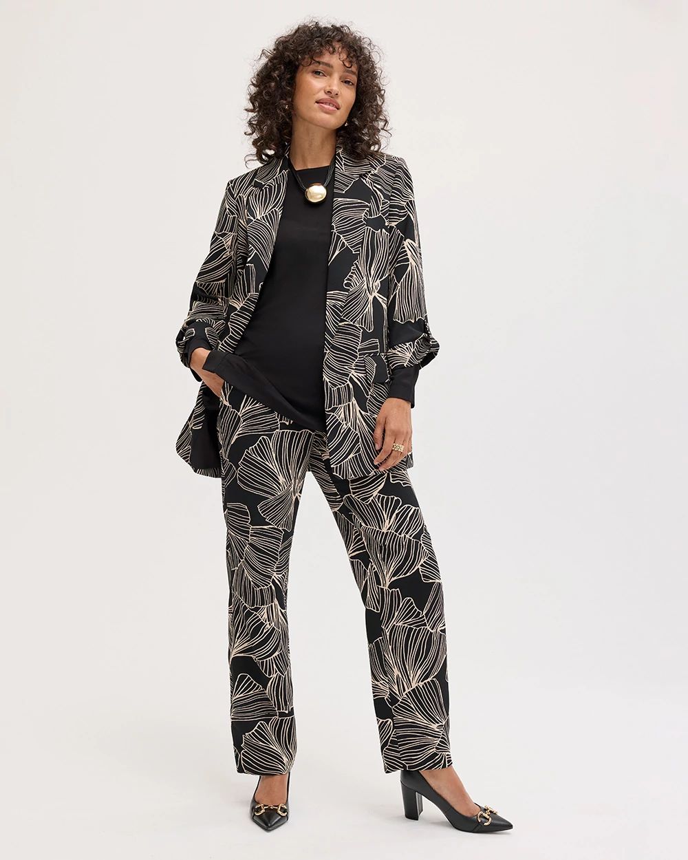 Ginkgo Crepe Tapered Ankle Pants