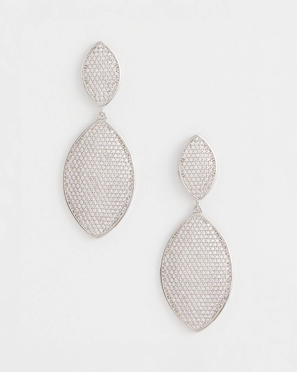 No Droop™ Pavé Navette Drop Earrings click to view larger image.