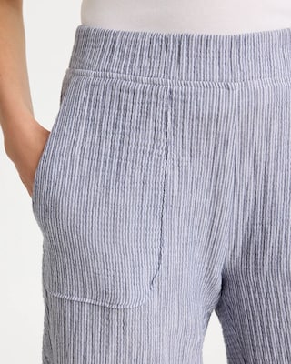 Zenergy® Striped Gauze Cropped Pants click to view larger image.