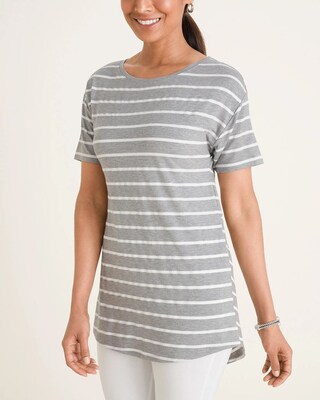 Zenergy Textured Striped Split Tunic