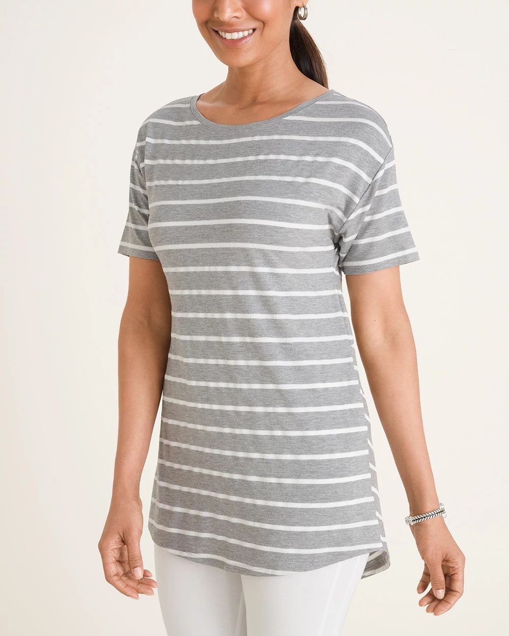Zenergy Textured Striped Split Tunic