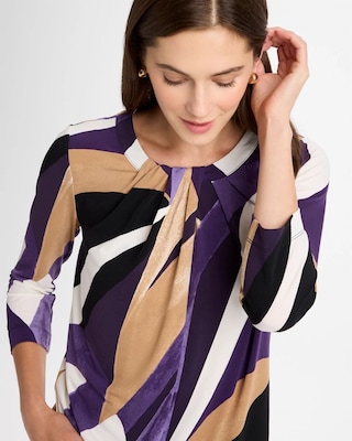 Travelers™ Knit Printed Twist-Front Top click to view larger image.