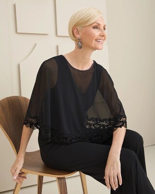 Jumpsuit with Attached Capelet