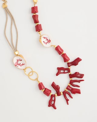 Chico's Originals Red Resin Necklace click to view larger image.