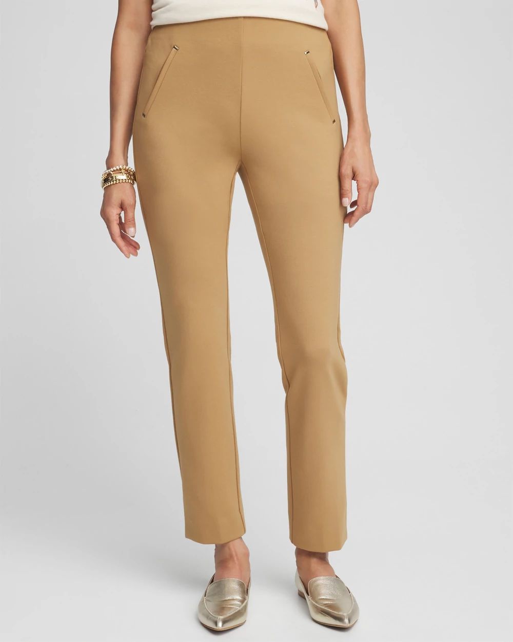 Juliet Ponte Trim Detail Ankle Pants