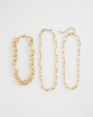 Convertible Three-Strand Chain Necklace click to view larger image.