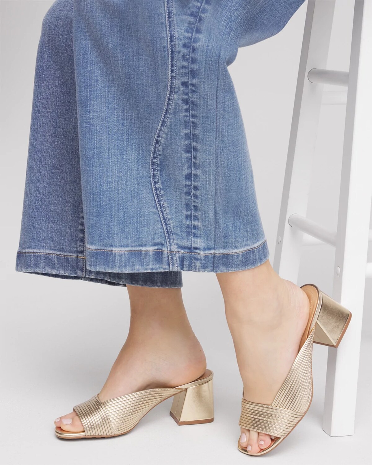 Chico's Vinia Metallic Rope Block Heels In Gold In Gold