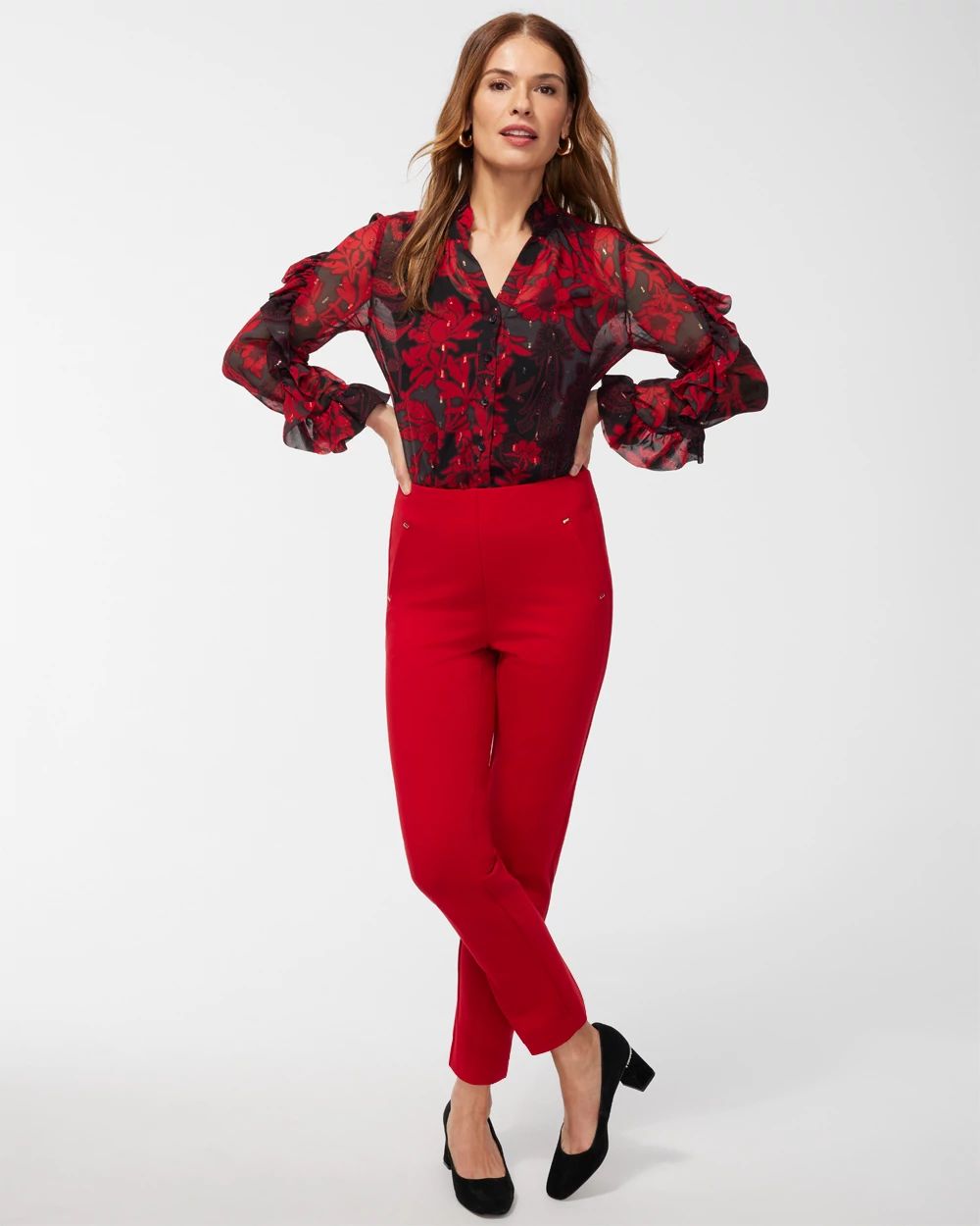 Juliet Slim Trim Detail Ankle Pants