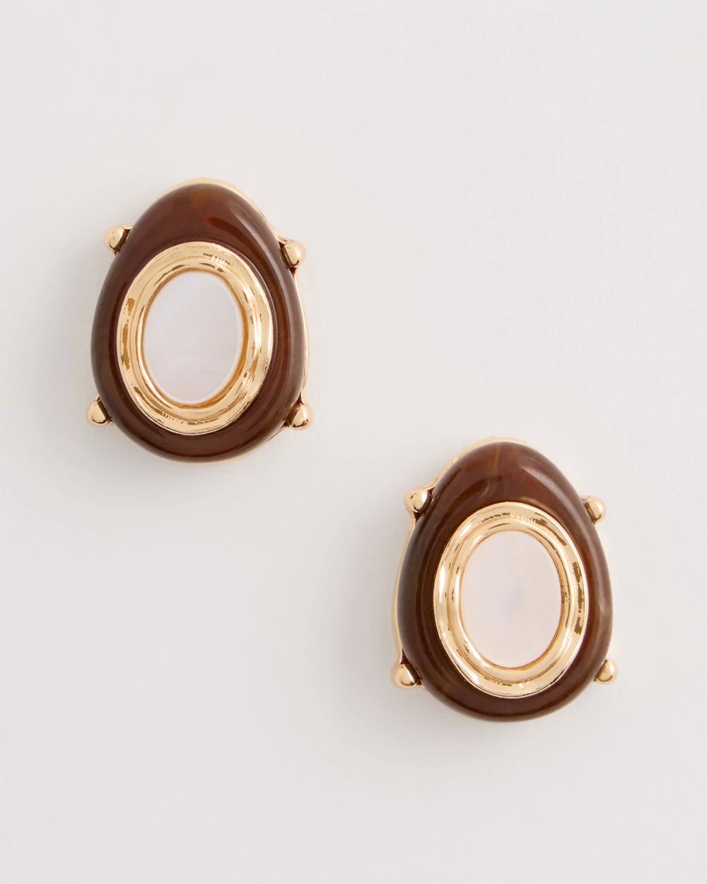 Genuine River Shell Stud Earrings
