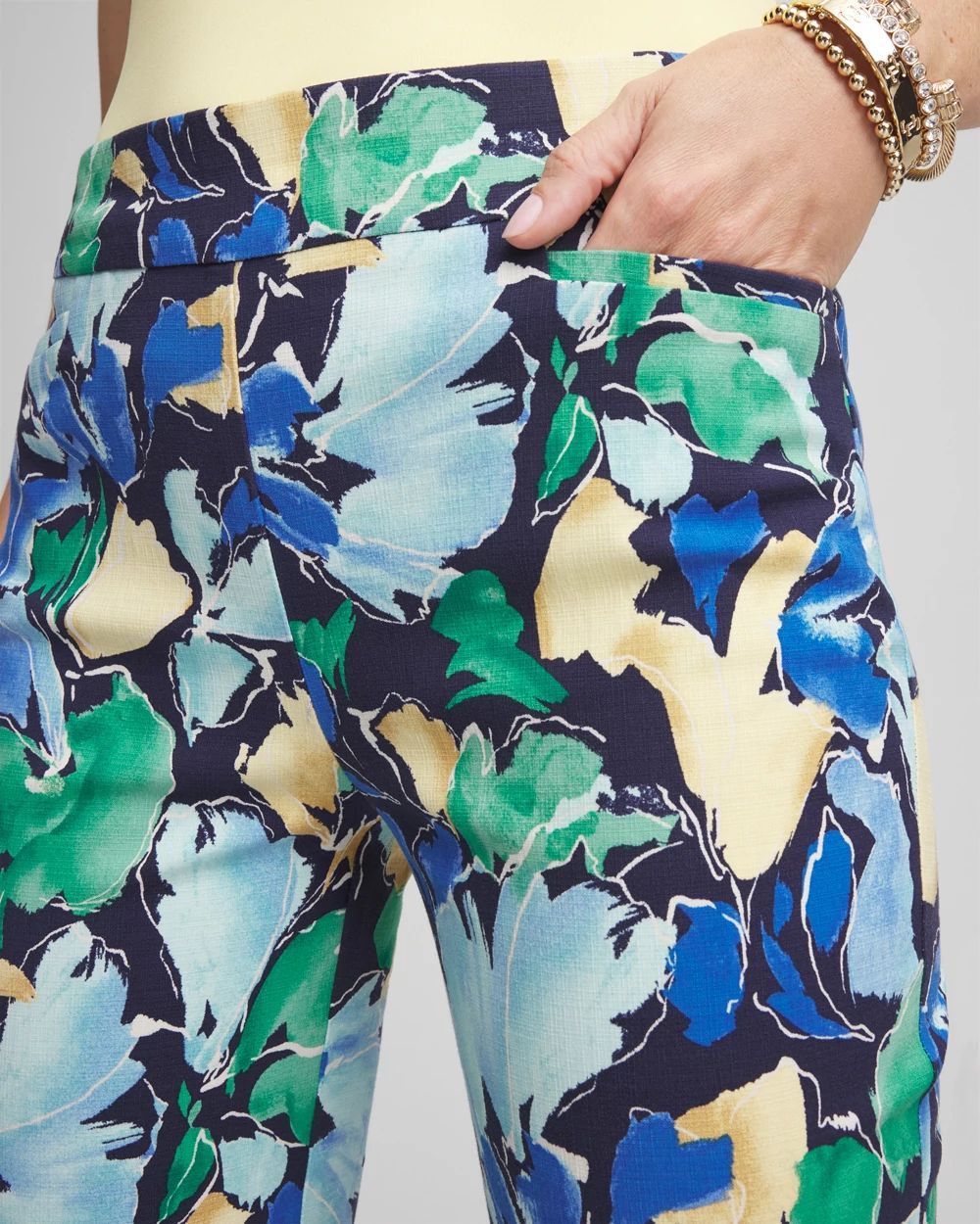 Brigitte™ Slub Floral Slim Pants