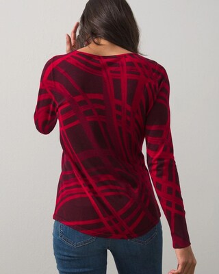 Arched V-neck Pullover Sweater