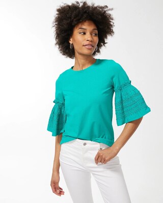 Ruffle Trim Sleeve Top
