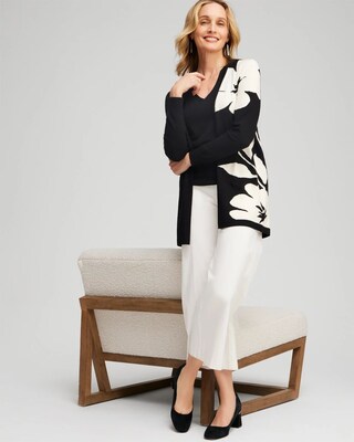 Spun Rayon Floral Cardigan