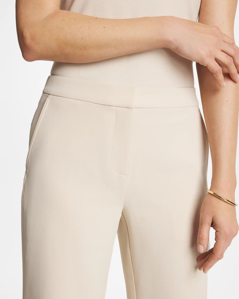 Textured Straight Tapered Ankle Pants