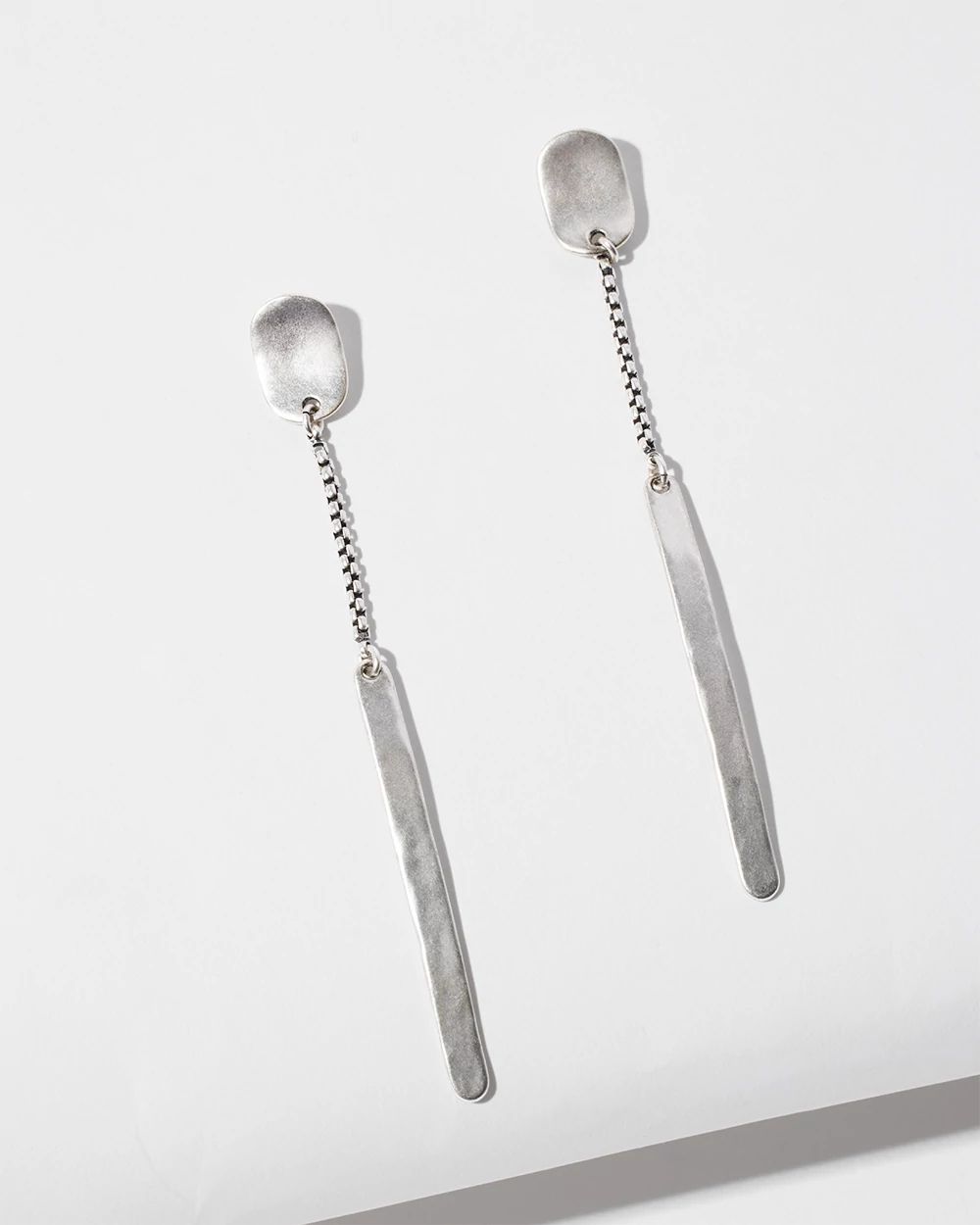 Silver Tone Linear Earrings