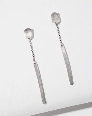 Silver Tone Linear Earrings