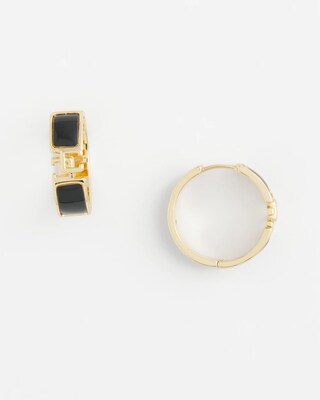 No Droop™ Black CC Hoop Earrings