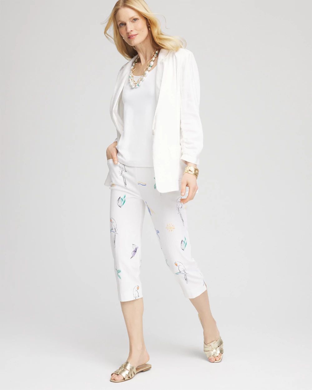 Petite Island Motif Brigitte™ Capri Pants