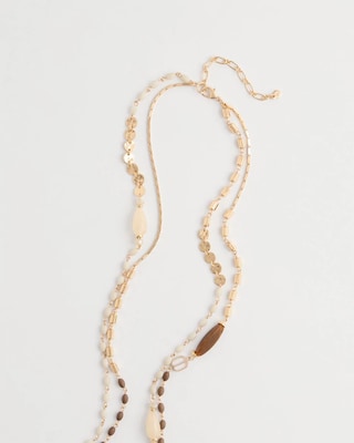 White Cognac Double-Strand Necklace click to view larger image.