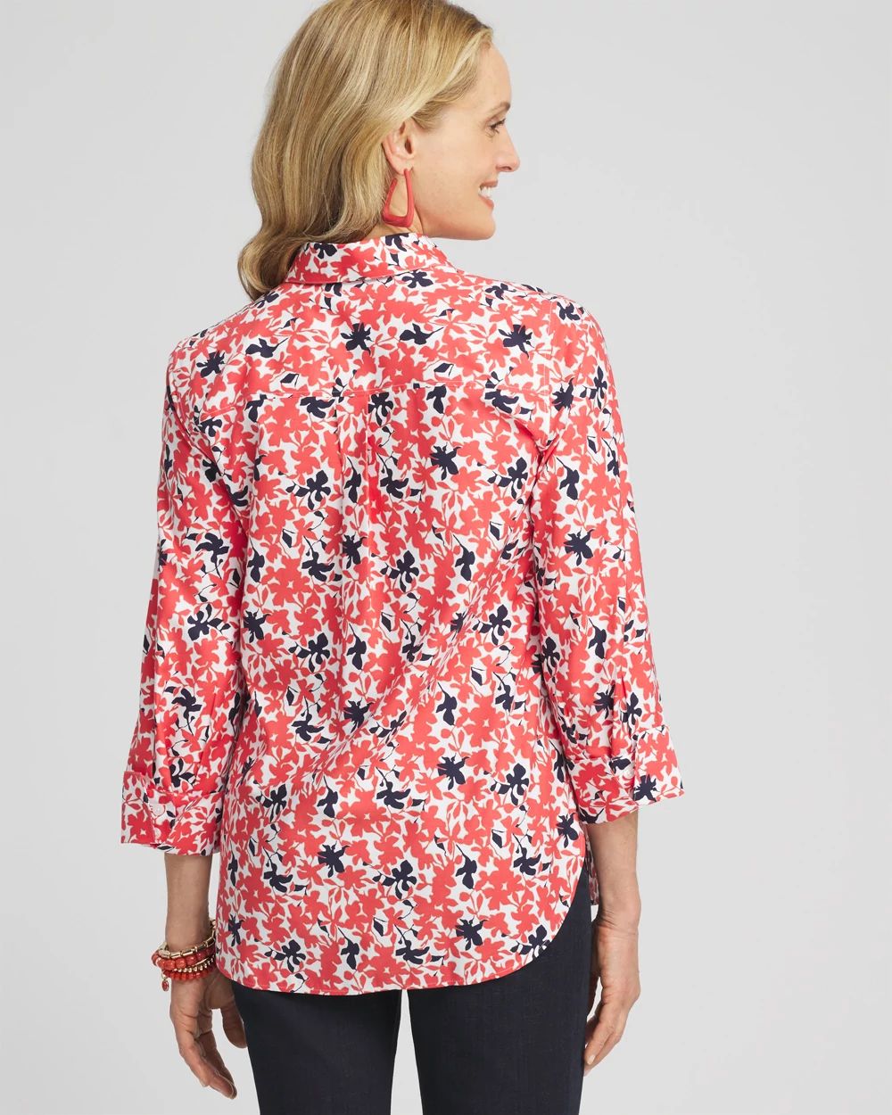 No Iron™ Warm Floral Shirt click to view larger image.