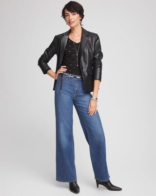Faux Leather Peplum Blazer click to view larger image.