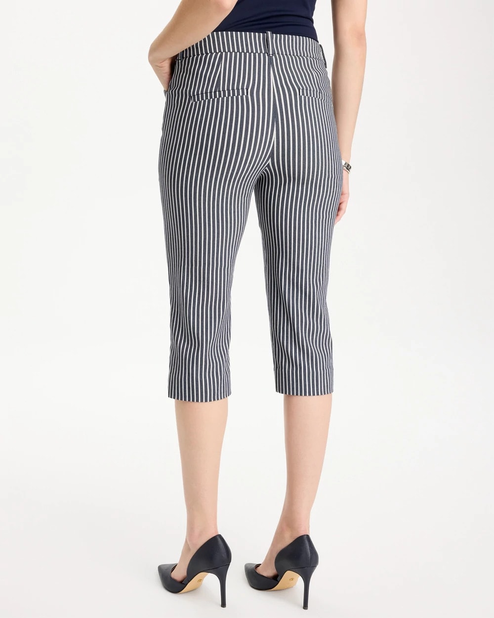 Emme Slim Striped Capri Pants