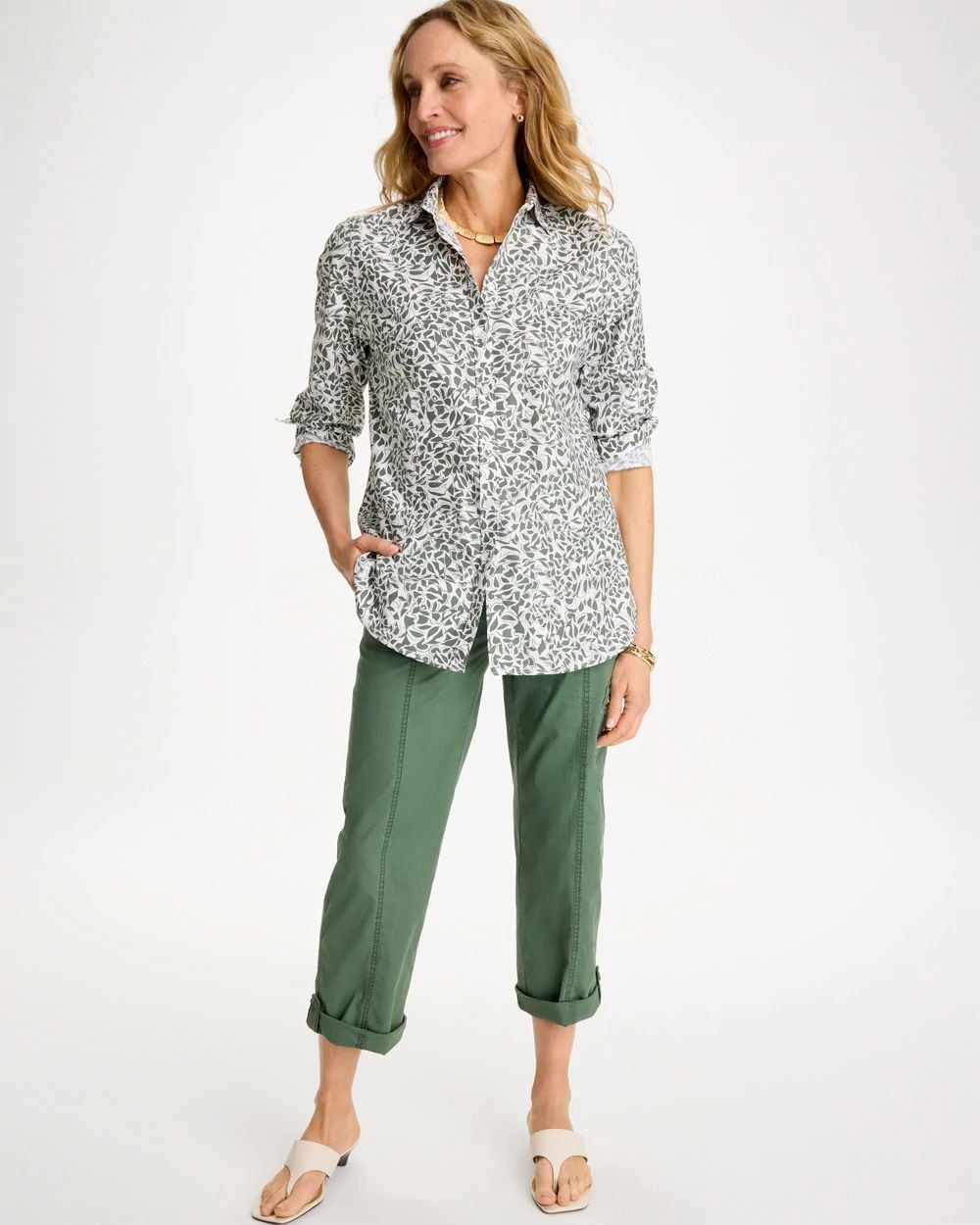 Printed No Iron Stretch Shirt