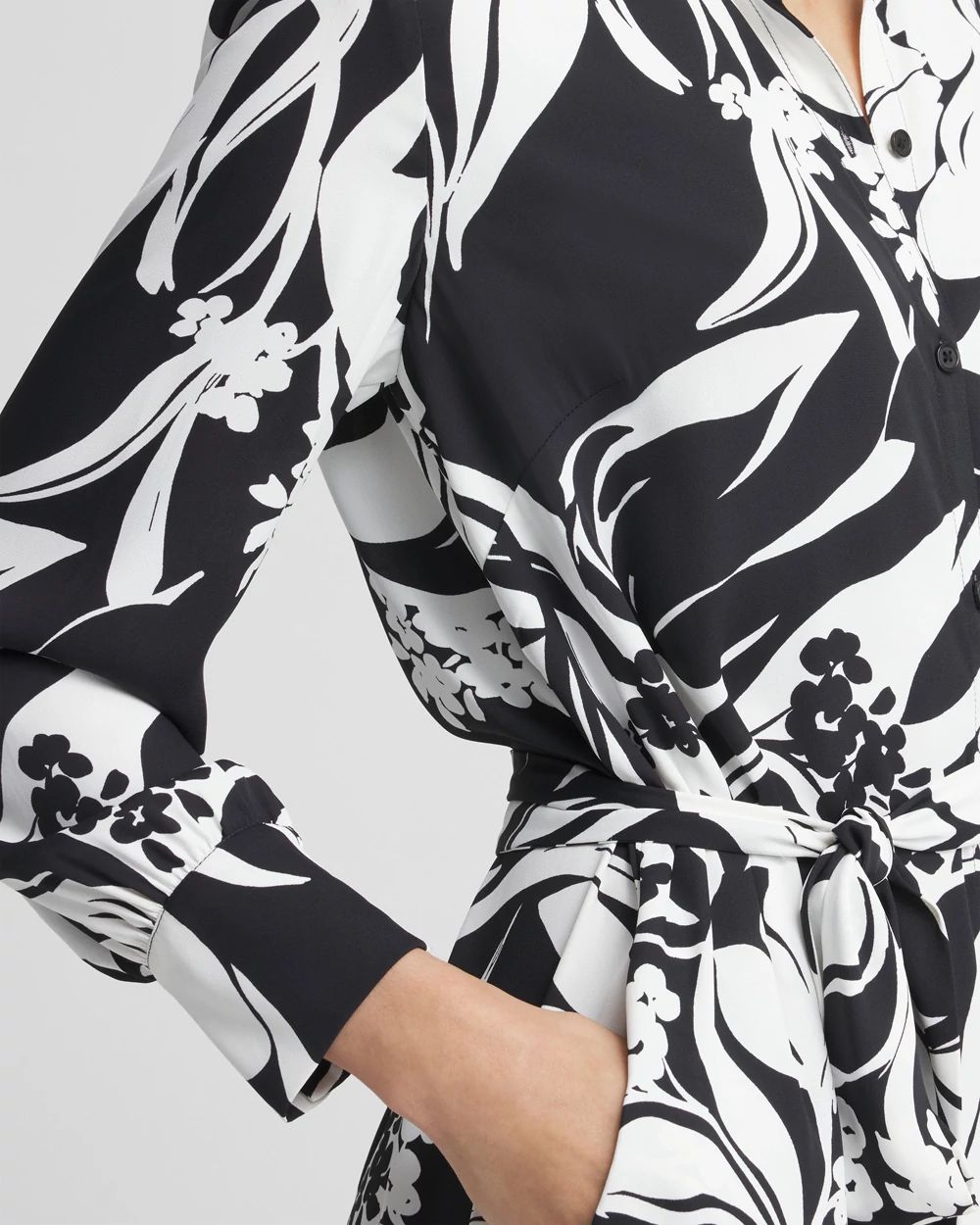 Foliage Maxi Shirt Dress