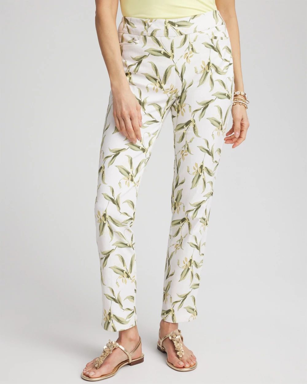 Brigitte™ Leaf Slub Ankle Pants