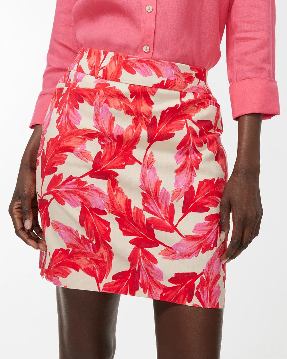 Brigitte Pull-On Feather Print Skort