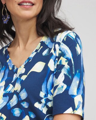 Petal Print Perfect V-Neck Tee click to view larger image.