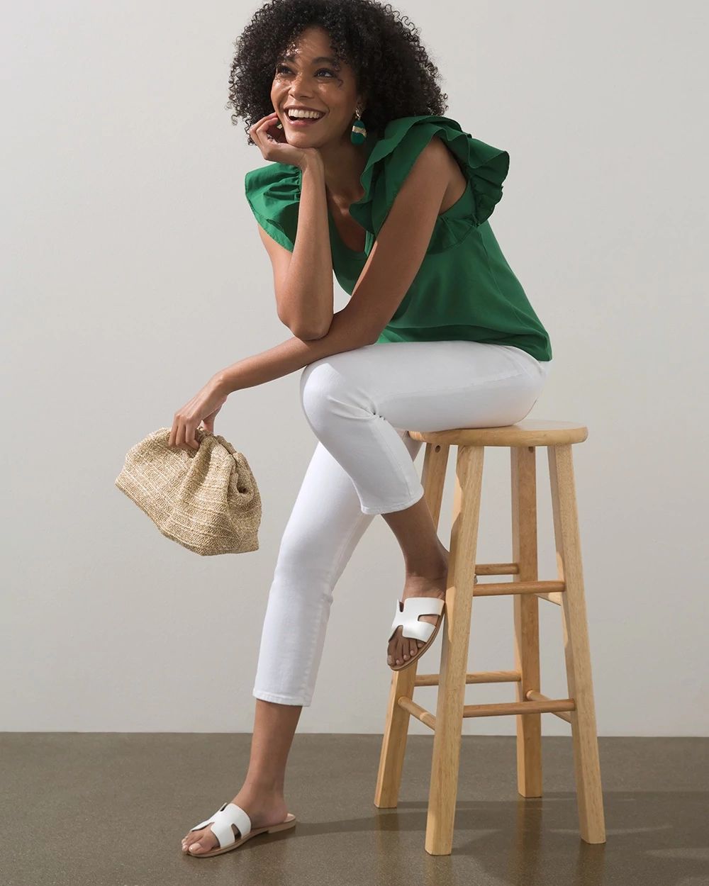 Ribbed Flutter Sleeve Tee